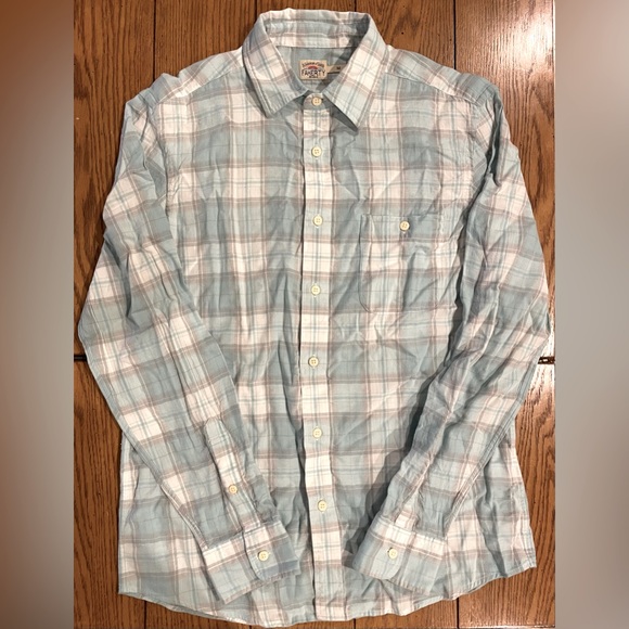 Faherty Women’s Plaid Button Down Lightweight shirt,medium, blue/grey plaid - Picture 2 of 6